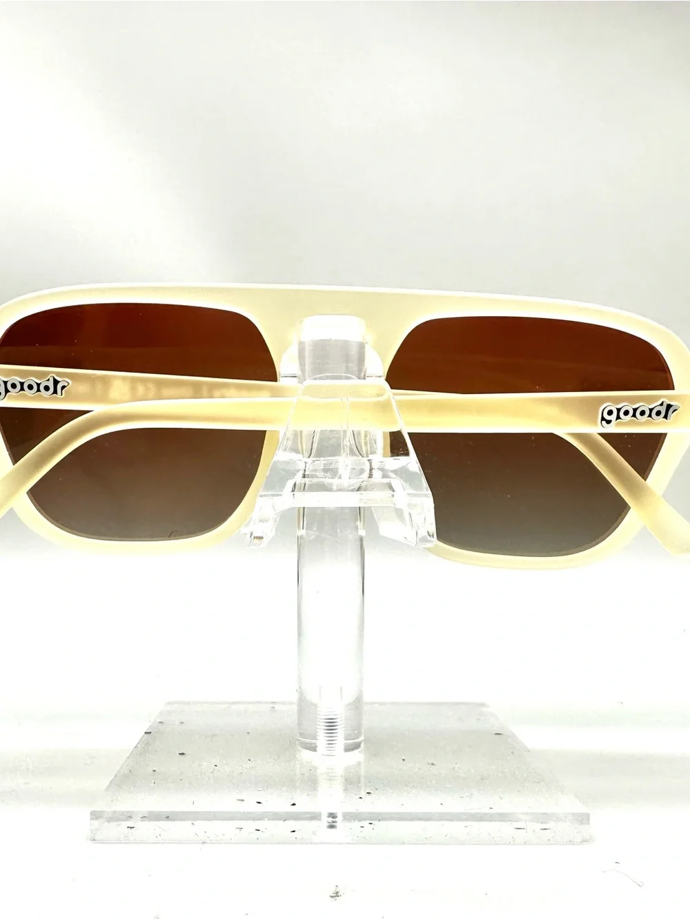 Goodr Mach G Sunglasses Impromptu Disco Nap Cream Aviator Polarized Lenses 5K5